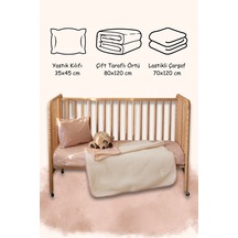 Esti Baby Bebek & Çocuk Uyku Seti 3'lü Pike Takımı 70x120 CM Lastikli Çarşaf - Örtü - Yastık Kılıfı