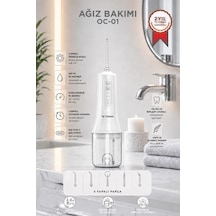 Dijital Ekranlı Şarjlı Ağız Duşu 4 Modlu Taşınabilir Ağız Bakım Cihazı Oc01 Beyaz