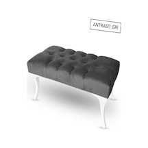 Hünkar Puf Bench Gri 90 Cm. 1. Sınıf Silinebilir Kumaş Antrasit Gri