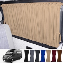Pandami Iveco Daily 4/5 Nesil Uzun Şase 2006-2014 Uyumlu Krem Raylı Oto Perde Takımı