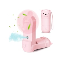 Taşınabilir El Tipi Vantilatör, Spreyli Mini El Tipi Vantilatör Pembe,
