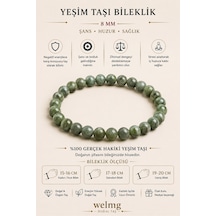 Yeşim Taşı Bileklik - Doğal Taş Bileklik Haki Haki
