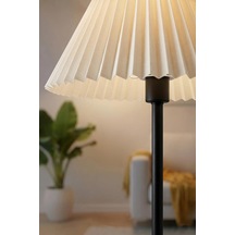 Umbrella Pileli Lambader Başlığı Kısa Kırma Kumaş İthal Krem Çap 36 Cm Lam12