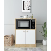 Floradesign Wen80 Çok Amaçlı Dolap /fırın Dolabı /mutfak Organizeri Meşe+beyaz