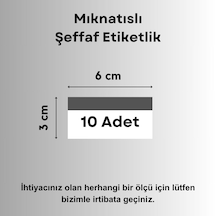 Şeffaf Etiket 10 Ad Pvc Magnet Etiketlik Mıknatıslı 6x3 Cm Raf Etiket Cebi