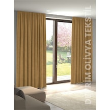 Devrim Olivya Tekstil Lüks 1. Sınıf Düz Dikim Deve Tüyü Ada Fon Perde En X Yükseklik Deve Tüyü