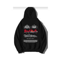 Hunors Sportswear & Company Araba Tasarımı Baskılı Unisex Model Pamuklu Kapüşonlu Sweatshirt SIYAH