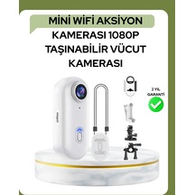 Astraltech 1080p Wifi Spor Kamerası Su Geçirmez Mini Aksiyon Kamera Beyaz