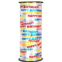 200 M Happy Bırthday Yazılı Rafya Happy Birthday Rafya Balon İpi Dekorasyon Süsleme Rafyası
