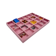 Bölmeli Takı Ve Aksesuar Tablası Pembe Süet