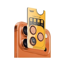 İphone 17 Pro Max İle Uyumlu Metal 9h Kamera Lens Koruyucu Turuncu
