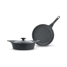 Thermoad Pyro Gri 3 Parça Döküm Tencere Seti 28 Cm