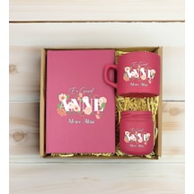Bk Gift Kişiye Özel İsimli Dtf Anne Temalı Leylak Defter & Kahve Fincanı & Mum Hediye Seti-4, Anneye Hediye, Anneler Günü Hediyesi Kobitmeyencom30780