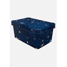 Planets Gezegenler 5 Lt Kapaklı Saklama Kutusu 28x19x13 Cm Açık Ahşap