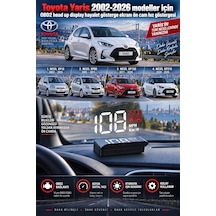 Toyota Yaris 2002-2026 Modeller İçin Obd2 Head Up Display Hayalet Gösterge Ekranı Ön Cam Hız Göstergesi