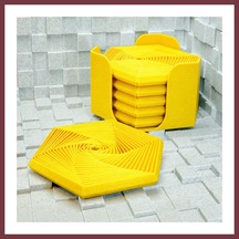 Storeşahin 3d Baskı Super Fidget Coaster Seti - Altıgen Desenli Bardak Altlığı Ve Tutucu-sarı Shn0720
