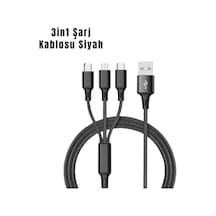 Mey İthalat 3 Ü 1 Arada Hızlı Şarj Kablosu Mey İthalat 3 Ü 1 Arada Hızlı Şarj Kablosu