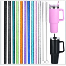 Stanley İle Uyumlu Glitter Renkli İçecek Pipeti Seti, 4 Farklı Renk, Yeniden Kullanılabilir Tri Kırmızı