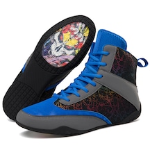 Simicg Boks Antrenman Güreş Ayakkabıları,Mavi