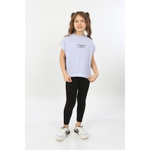 Toontoy Kids Toontoy Kız Çocuk Never Means Now Baskılı Tişört Mavi