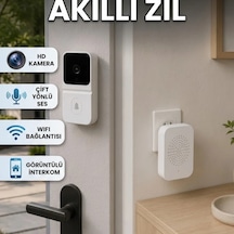 Hd Görüntülü Akıllı Wi-fi Kapı Zili Beyaz Çift Yönlü Sesli Kamera Sistemi