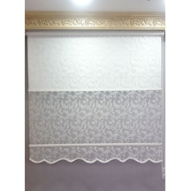 1.Kalite Sarmaşık Desen Çift Mekanizmalı Tül Stor Per...