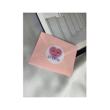 Pembe Aferin Sevimli Sticker Mat Etiket 4 Cm 40 Adet Çok Renkli