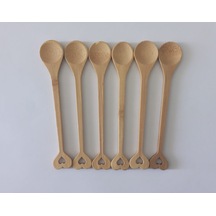 Ahşap Kaşık Kalp Desenli 14cm