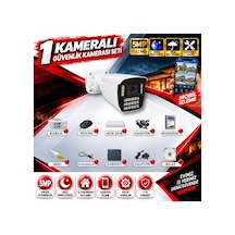 1 Kameralı Güvenlik Kamerası Seti 5mp Yapay Zeka Gece Renkli Görüş 21 Warm Led Ultra Hd 521w