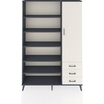 Arges Dolap 9 Raflı 3 Çekmeceli Tek Kapaklı 132x30x195 Antrasit-aytaşı/aytaşı Aytası/aytası