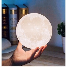 Dekoratif 3D Ay Gece Lambası - Led Başucu Lambası ( Çap 12 Cm )