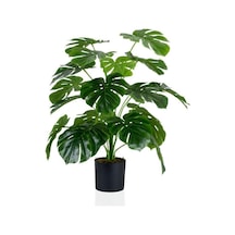 Siyah Saksıda Yapay Monstera Ağacı 60 Cm