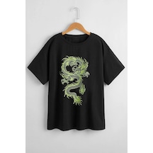 Uyguntarz Çocuk Green Dragon Pamuklu Tshirt Siyah