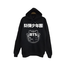 Bts Kapüşonlu Sweatshirt Siyah