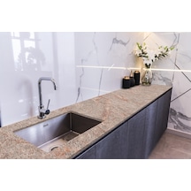 Tezgah Üstü Fayans Kaplama Folyosu Mutfak Tezgahı Kaplama Pink Beige Marble