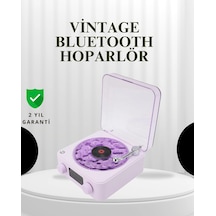 Projektörlü Gece Lambalı Retro Hoparlör - Taşınabilir Bluetooth Speaker