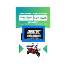 Apec Apm 5 Batarya Ultra Yüksek Kapasite Lifepo4 60v 30ah Elektrikli Motosiklet Bataryası