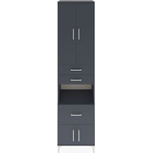 Hyperion Dolap 4 Raflı 3 Çekmeceli 4 Kapaklı 60x44x243 Antrasit-antrasit Antrasit