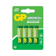 Gp Batteries Gp15g Greencell R6p/1215/aa Kalem Pil, 1.5 Volt, 4'lü Kart 20'li Paket