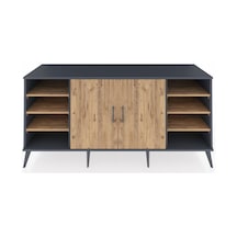 Kronos Konsol 9 Raflı 2 Kapaklı 176x59x83 Antrasit-çam/çam Çam/çam