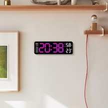 Ankatek Suntek Led Duvar Saati Dijital Gül-kırmızı-açık-siyah, Modern Tasarım Kırmızı - Siyah Kırmızı - Siyah