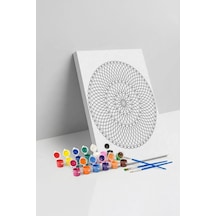 Örgü Desenli Mandala Tuval Boyama Seti 40x50 Cm