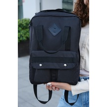 Newısh Polo Accessorıes Unisex Siyah Suya Dayanklı Hafif Rahat Impertex Kumaş Anti-theft Sırt Çantası Günlük Okul Seyahat Siyah