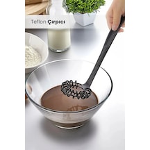 Yanmaz Yapışmaz Yüksek Isıya Dayanıklı Teflon Spiral Çırpıcı - Yumurta Çırpıcı 28 Cm Siyah