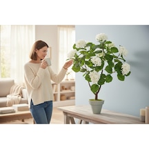 Yapay Ağaç 100 Cm Beyaz Ortanca Yeşil