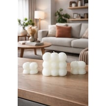 El Yapımı Bubble Mum Seti Beyaz - 830578965 Beyaz