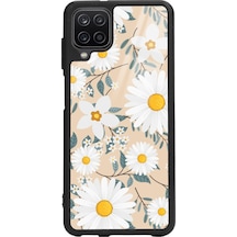 Samsung Uyumlu A12 Büyük Papatya Tasarımlı Glossy Telefon Kılıfı Çok Renkli