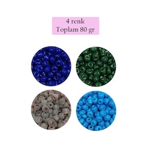 Dökme Cam Kum Boncuk Büyük Boy 6/0 4 Mm - 4 Renk - Toplam 80 Gram - Bnc415