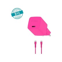 Special Collectıon Smartcharger Pro Gan 20w Pd Seyahat Hızlı Şarj Aleti + Usb-c - Usb-c 3a Kablo 1.2m 2scg20cn   Neon Pembe