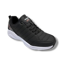 Wickers 2353-26 Cilt Deri Anatomik Erkek Sneaker Siyah Beyaz Siyah